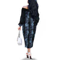 Purple Paradise Hawaii Shell Lei Family Matching Off The Shoulder Long Sleeve Dress and Hawaiian Shirt Hawaiian Sunrise Shell Hebrew Cone Plumeria - Polynesian Pride