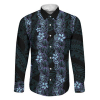Purple Paradise Hawaii Shell Lei Family Matching Off Shoulder Maxi Dress and Hawaiian Shirt Hawaiian Sunrise Shell Hebrew Cone Plumeria - Polynesian Pride