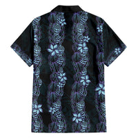 Purple Paradise Hawaii Shell Lei Family Matching Off Shoulder Short Dress and Hawaiian Shirt Hawaiian Sunrise Shell Hebrew Cone Plumeria - Polynesian Pride