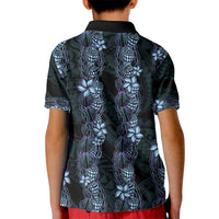 Purple Paradise Hawaii Shell Lei Kid Polo Shirt Hawaiian Sunrise Shell Hebrew Cone Plumeria - Polynesian Pride