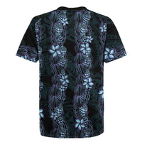 Purple Paradise Hawaii Shell Lei Rugby Jersey Hawaiian Sunrise Shell Hebrew Cone Plumeria - Polynesian Pride