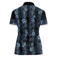 Purple Paradise Hawaii Shell Lei Women Polo Shirt Hawaiian Sunrise Shell Hebrew Cone Plumeria - Polynesian Pride