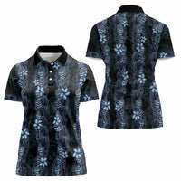 Purple Paradise Hawaii Shell Lei Women Polo Shirt Hawaiian Sunrise Shell Hebrew Cone Plumeria - Polynesian Pride