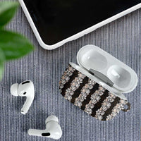 Black and Beige Hawaii Shell Lei AirPods Case Hawaiian Sunrise Shell Hebrew Cone Plumeria - Polynesian Pride