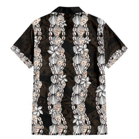 Black and Beige Hawaii Shell Lei Family Matching Mermaid Dress and Hawaiian Shirt Hawaiian Sunrise Shell Hebrew Cone Plumeria - Polynesian Pride