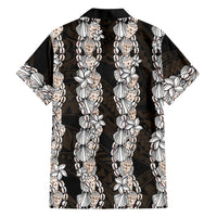 Black and Beige Hawaii Shell Lei Family Matching Puletasi and Hawaiian Shirt Hawaiian Sunrise Shell Hebrew Cone Plumeria - Polynesian Pride