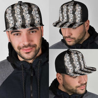 Black and Beige Hawaii Shell Lei Mesh Trucker Cap Hawaiian Sunrise Shell Hebrew Cone Plumeria - Polynesian Pride