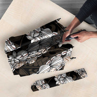 Black and Beige Hawaii Shell Lei Umbrella Hawaiian Sunrise Shell Hebrew Cone Plumeria - Polynesian Pride