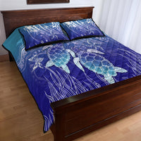 Polynesia Sea Turtle Quilt Bed Set Happy Valentine Day Polynesian - Dark Cyan LT14 - Polynesian Pride