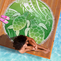 Polynesia Sea Turtle Beach Blanket Happy Valentine Day Polynesian - Green LT14 - Polynesian Pride