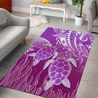 Polynesia Valentine Day Area Rug Polynesian Sea Turtle Purple Version LT14 - Polynesian Pride