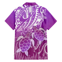 Polynesia Valentine Day Hawaiian Shirt Polynesian Sea Turtle Purple Version LT14 - Polynesian Pride