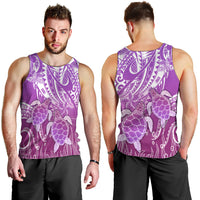 Polynesia Valentine Day Men Tank Top Polynesian Sea Turtle Purple Version LT14 - Polynesian Pride