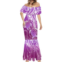 Polynesia Valentine Day Mermaid Dress Polynesian Sea Turtle Purple Version LT14 - Polynesian Pride