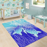 Polynesia Valentine Day Area Rug Polynesian Sea Turtle Turquoise Version LT14 - Polynesian Pride