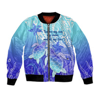 Polynesia Valentine Day Bomber Jacket Polynesian Sea Turtle Turquoise Version LT14 Unisex Turquoise - Polynesian Pride