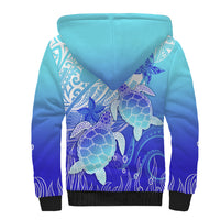 Polynesia Valentine Day Sherpa Hoodie Polynesian Sea Turtle Turquoise Version LT14 - Polynesian Pride