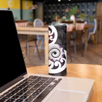 Aotearoa Koru Skinny Tumbler Purple Maori Paua Shell Mix Silver Fern LT14 - Polynesian Pride