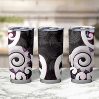 Aotearoa Koru Tumbler Cup Purple Maori Paua Shell Mix Silver Fern
