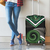 Koru Pounamu Aotearoa Luggage Cover Maori Paua Shell Mix Silver Fern