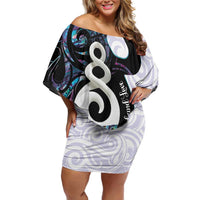 Aotearoa Pikorua Off Shoulder Short Dress NZ Twist - Bond And Love LT14 Women White - Polynesian Pride