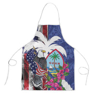 United States Guam Apron USA Eagle Guahan Seal Bougainvillea LT14 Blue - Polynesian Pride