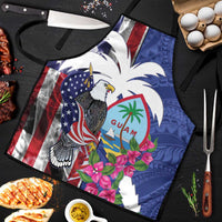 United States Guam Apron USA Eagle Guahan Seal Bougainvillea LT14 Blue - Polynesian Pride
