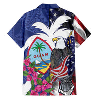 United States Guam Family Matching Tank Maxi Dress and Hawaiian Shirt USA Eagle Guahan Seal Bougainvillea - Polynesian Pride