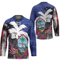 United States Guam Hockey Jersey USA Eagle Guahan Seal Bougainvillea LT14 - Polynesian Pride