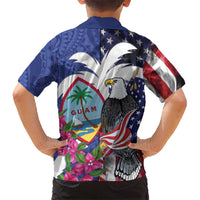 United States Guam Kid Hawaiian Shirt USA Eagle Guahan Seal Bougainvillea LT14 - Polynesian Pride