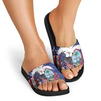 United States Guam Slide Sandals USA Eagle Guahan Seal Bougainvillea - Polynesian Pride