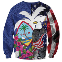 United States Guam Sweatshirt USA Eagle Guahan Seal Bougainvillea LT14 - Polynesian Pride