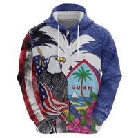 United States Guam Zip Hoodie USA Eagle Guahan Seal Bougainvillea - Polynesian Pride
