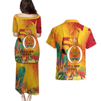 Papua New Guinea Independence Day Couples Matching Puletasi and Hawaiian Shirt 50th Anniversary Unity in Diversity