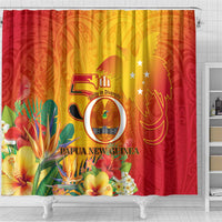 Papua New Guinea Independence Day Shower Curtain 50th Anniversary Unity in Diversity