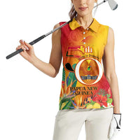 Papua New Guinea Independence Day Women Sleeveless Polo Shirt 50th Anniversary Unity in Diversity