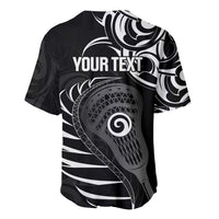 Personalised New Zealand Silver Fern Lacrosse Baseball Jersey Aotearoa Maori Pattern LT14 - Polynesian Pride