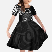 Personalised New Zealand Silver Fern Lacrosse Family Matching Puletasi and Hawaiian Shirt Aotearoa Maori Pattern