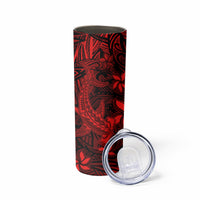 Polynesian Skinny Tumbler Red Hawaiian Tribal Hammerhead Shark