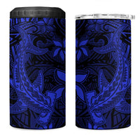 Polynesian 4 in 1 Can Cooler Tumbler Blue Hawaiian Tribal Hammerhead Shark