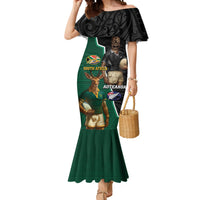 Personalised New Zealand And South Africa Rugby Mermaid Dress 2024 All Black Springboks Mascots Together LT14 Women Green - Polynesian Pride