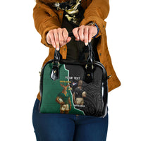 Personalised New Zealand And South Africa Rugby Shoulder Handbag 2024 All Black Springboks Mascots Together LT14 One Size Green - Polynesian Pride