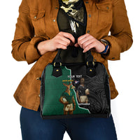 Personalised New Zealand And South Africa Rugby Shoulder Handbag 2024 All Black Springboks Mascots Together LT14 - Polynesian Pride