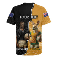 Personalised New Zealand And Australia Rugby Rugby Jersey 2024 All Black Wallabies Mascots Together LT14 - Polynesian Pride