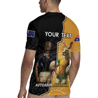 Personalised New Zealand And Australia Rugby Rugby Jersey 2024 All Black Wallabies Mascots Together LT14 - Polynesian Pride