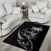 Personalised All Black New Zealand Darts Area Rug Aoteroa Fern Maori Galaxy Style LT14 - Polynesian Pride
