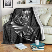 Personalised All Black New Zealand Darts Blanket Aoteroa Fern Maori Galaxy Style