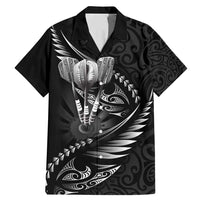 Personalised All Black New Zealand Darts Family Matching Mermaid Dress and Hawaiian Shirt Aoteroa Fern Maori Galaxy Style