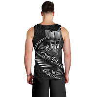 Personalised All Black New Zealand Darts Men Tank Top Aoteroa Fern Maori Galaxy Style