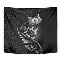 Personalised All Black New Zealand Darts Tapestry Aoteroa Fern Maori Galaxy Style